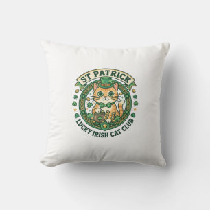 St. Patrick Glücklicher Irischer Katze Süße Katze  Kissen