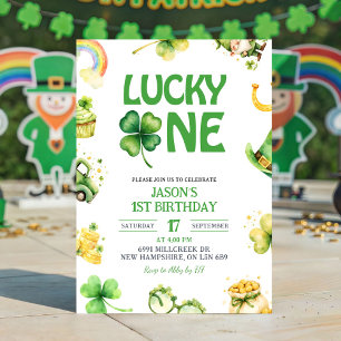 St. Patrick Glückspilz Erste Geburtstagseinladung Einladung