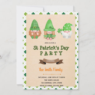 St Patrick Gnome Einladung