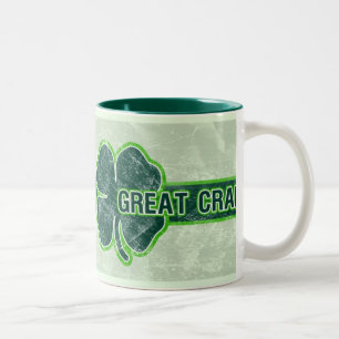 St Patrick ` großes Craic' Kleeblattgrunge-Tasse Zweifarbige Tasse