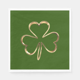 St. Patrick Grün und Gold Irisches Kleeblatt Shamr Serviette