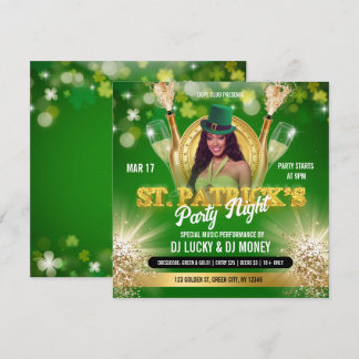 St. Patrick Grüne Gold Party Flyer Einladung
