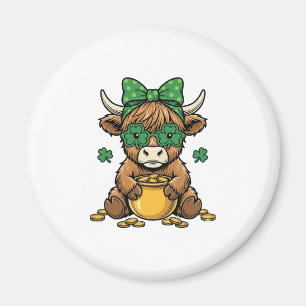 St. Patrick Highland-Kuh Topf des Goldes Vintage-K Magnet