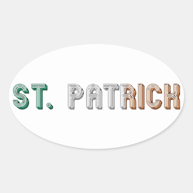 St. Patrick Ireland Irish St. Paddy Typography Ovaler Aufkleber (Vorderseite)