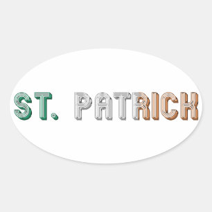 St. Patrick Ireland Irish St. Paddy Typography Ovaler Aufkleber