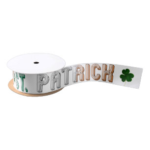 St. Patrick Ireland Irish St. Paddy Typography Satinband