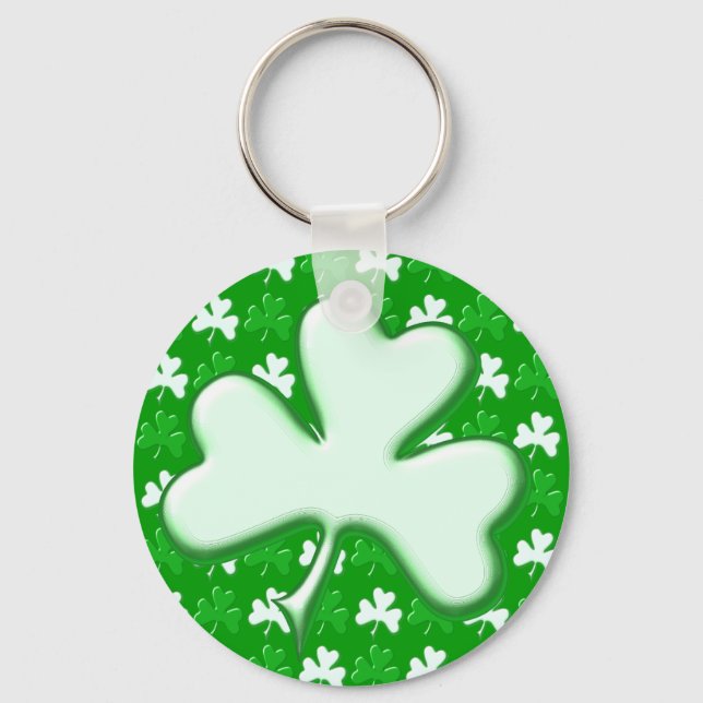 St Patrick Ireland Kleeblatt Pattern Design Schlüsselanhänger (Vorderseite)