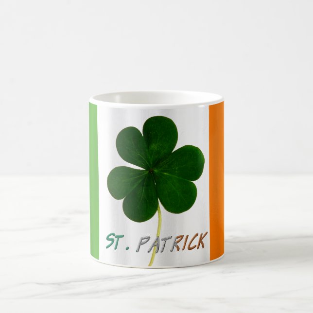 St. Patrick Irish Flag Kleeblatt Clover Ireland Ta Kaffeetasse (Mittel)