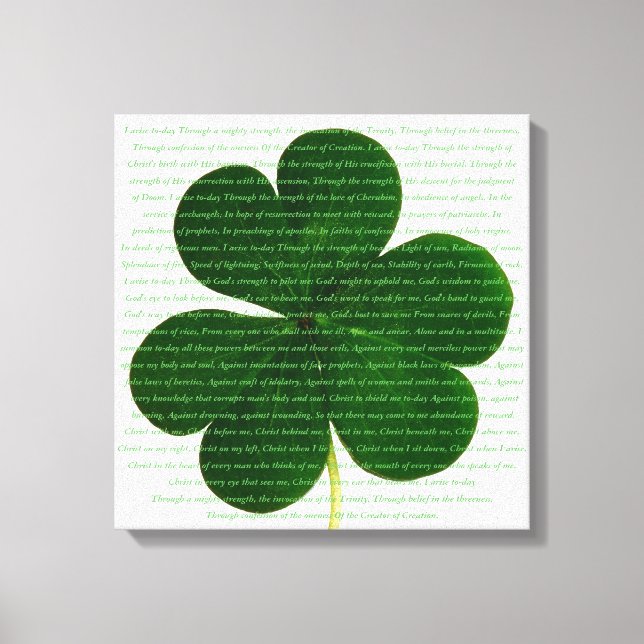 St. Patrick Irish Poem The Deer's Cry Kleeblatt Leinwanddruck (Vorderseite)
