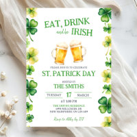 St. Patrick Iss isst, trinkt und sei irisch Party
