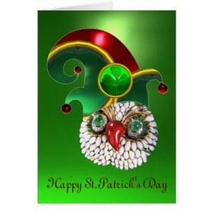 ST PATRICK JEWEL OWL AND  ELF HAT WITH SHAMROCK