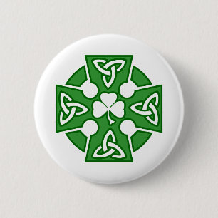 St Patrick keltisches Kreuz Button