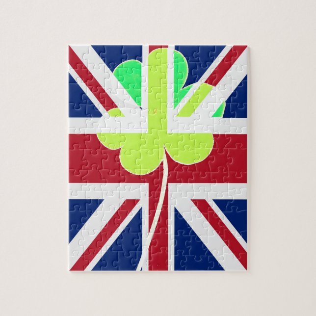 St. Patrick Kleeblatt Clover UK Flag Irland (Vertikal)
