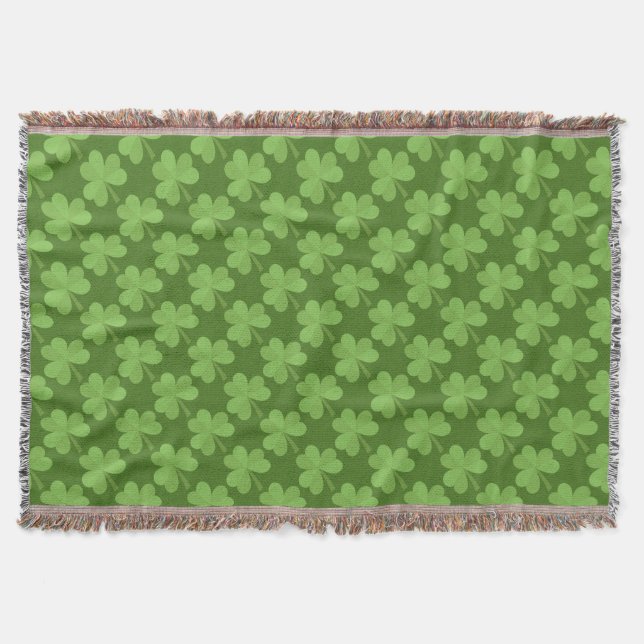 St. Patrick Kleeblatt Clovers Green Pattern Irland Decke (Vorderseite)