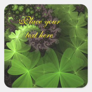 St Patrick Kleeblatt Field Quadratischer Aufkleber