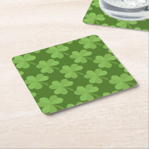 St. Patrick Kleeblatt Irish Ireland Clovers Patter Rechteckiger Pappuntersetzer