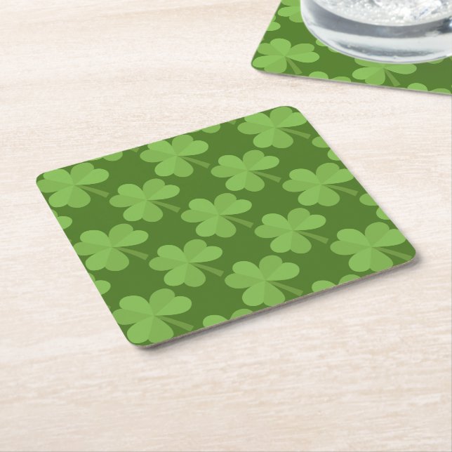 St. Patrick Kleeblatt Irish Ireland Clovers Patter Rechteckiger Pappuntersetzer (angewinkelt)