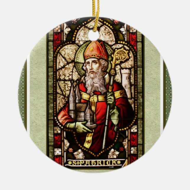 St. Patrick Kleeblatt Runde Keramik Keramik Ornament (Vorne)