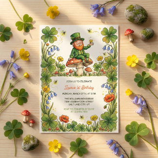 St Patrick Leprechaun 1st Birthday Green Shamrock Einladung
