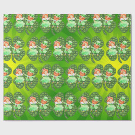 St. Patrick Leprechauns Kleeblatts Wrapping Paper Geschenkpapier