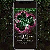 St Patrick Neon Invitation de voyageur vert et ros