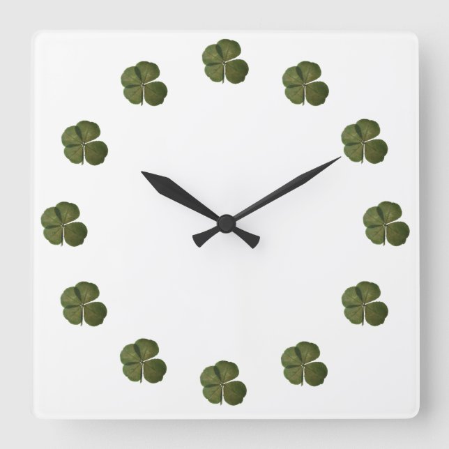 St Patrick Real 4 Leaf Klemme Uhr (Vorderseite)
