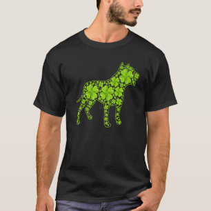 St Patrick Retro Leprechaun Pitbull Dog Kleeblatt T-Shirt