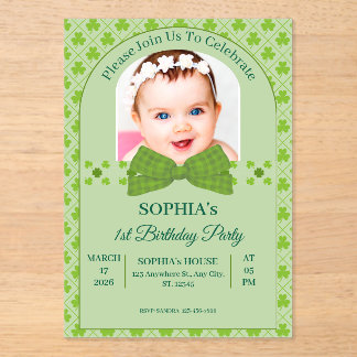 St. Patrick’s Day 1st Birthday Acryleinladungen