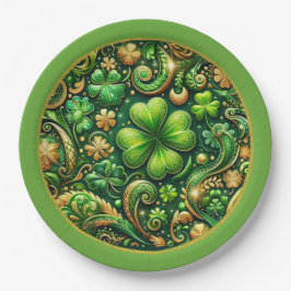 St. Patrick’s Day Clover Design Pappteller