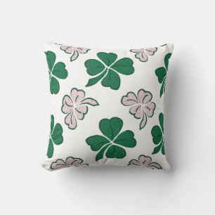 St. Patrick`s Day Clover Kleeblatt Zeichnend Muste Kissen