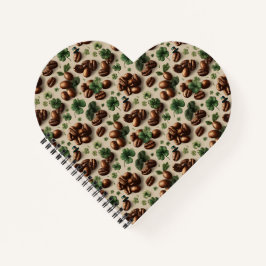St. Patrick’s Day Coffee & Shamrock Pattern Notizbuch