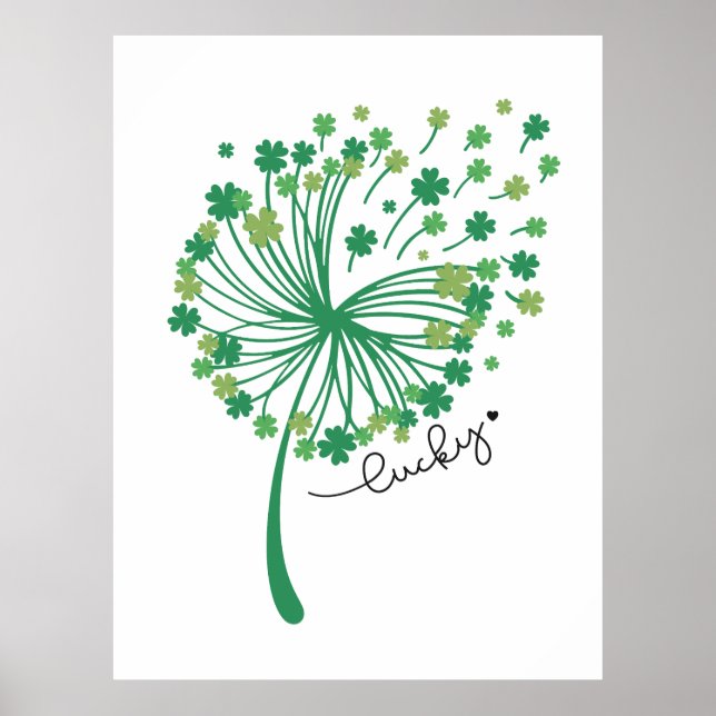 St.Patrick’s Day Dandelion Lucky Poster (Vorne)