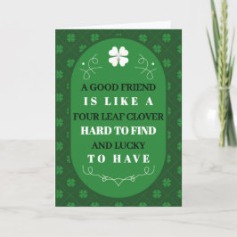 St. Patrick’s Day Four Leaf Clover Friendship Feiertagskarte