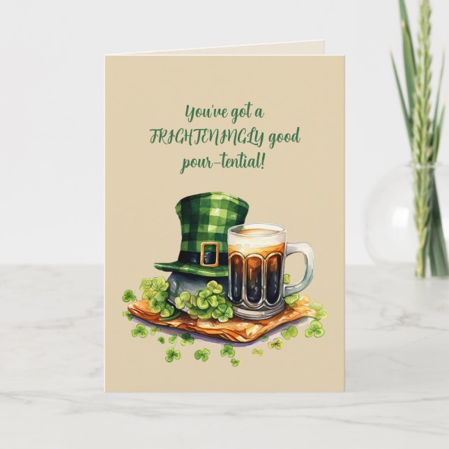 St. Patrick’s Day Funny Beer Card Karte (Vorderseite)