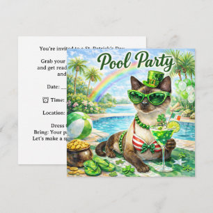 St. Patrick’s Day Glam-Cat-Poolparty  Einladung