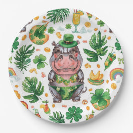 St. Patrick’s Day Glam Hippo Bikini  Pappteller