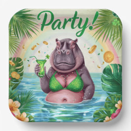 St. Patrick’s Day Glam Hippo Bikini  Pappteller