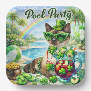 St. Patrick’s Day Glam Katzen-Poolparty Pappteller