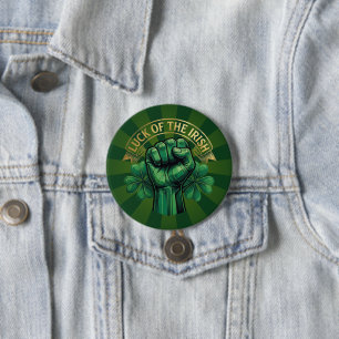 St. Patrick’s Day Glück der Iren Faust Shamrock Button