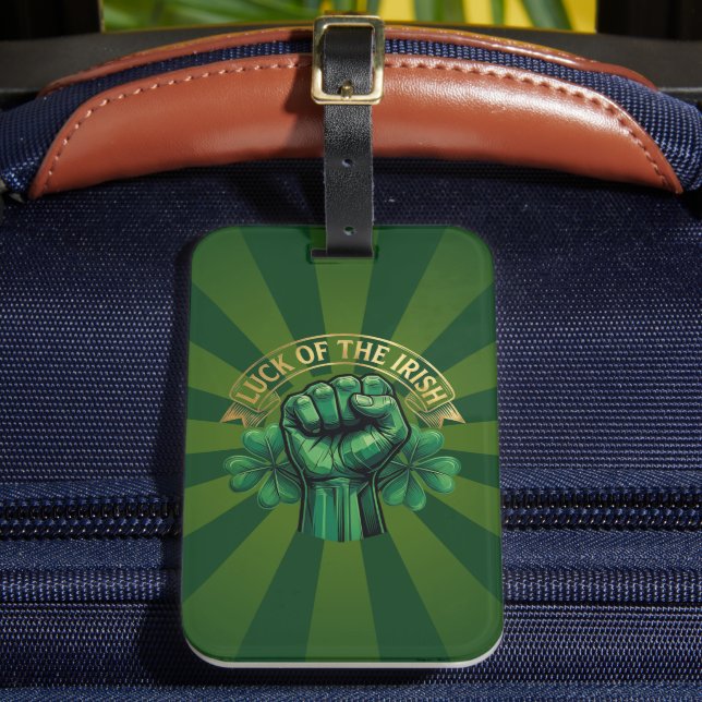 St. Patrick’s Day Glück der Iren Faust Shamrock Gepäckanhänger (Vorderseite Insitu 2)