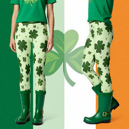 St. Patrick’s Day Glückliche Beine in Bewegung Leggings