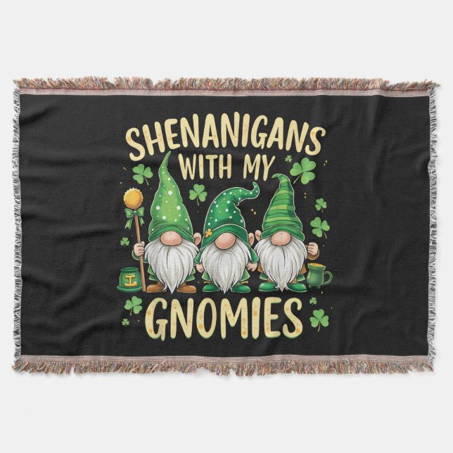 St Patrick’s Day Glücks Kleeblatt Gnom  Decke (Vorderseite)