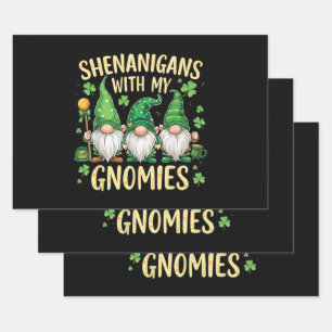 St Patrick’s Day Glückskleeblatt Gnom  Geschenkpapier Set