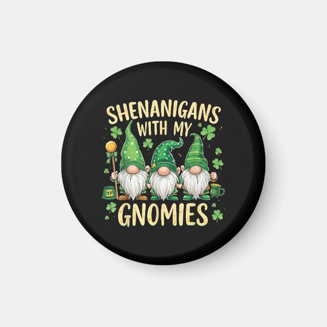 St. Patrick’s Day Glückskleeblatt Gnom  Magnet (Vorne)