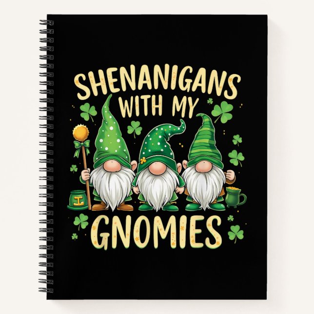 St Patrick’s Day Glückskleeblatt Gnom  Notizbuch (Vorderseite)