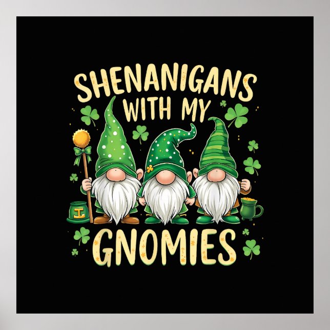 St Patrick’s Day Glückskleeblatt Gnom  Poster (Vorne)
