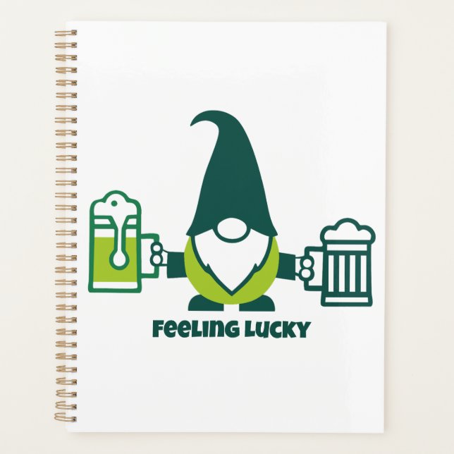 St. Patrick’s Day Gnom mit Bierkrug Planer (Vorderseite)