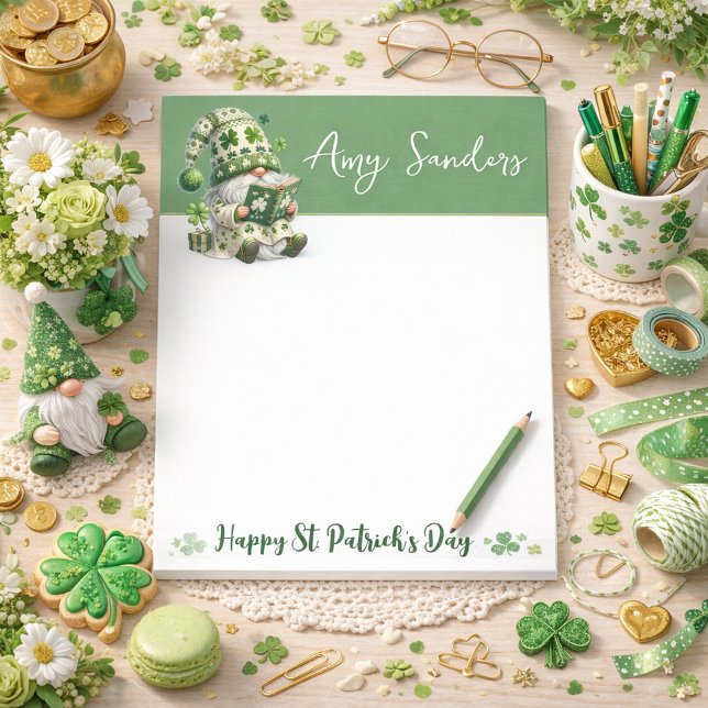 St. Patrick’s Day Gnome Notepad Post-it Klebezettel (Von Creator hochgeladen)