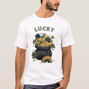 St. Patrick’s Day Goldtopf Kleeblatt Regenbogen T-Shirt