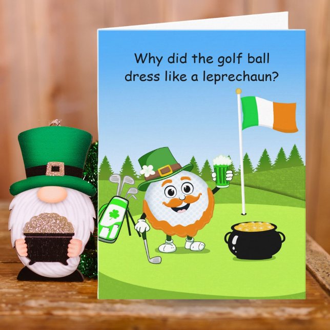 St. Patrick’s Day Golf Ball Leprechaun Riddle Karte (Von Creator hochgeladen)